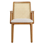 Modway Monarch Wood and Rattan Dining Armchair - Honey/Natural/Heathered Weave Ivory-8