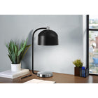 Monarch Specialties 18" H Contemporary Table Lamp - Black Metal / Silver Metal-The practical rocker switch allows for easy on/off control when paired with a 40W bulb (not included), illuminating your space as a reliable task lamp for reading or working