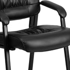 Flash Furniture Leather Executive Side Reception Chair with Metal Frame - Black-Padded Arms
