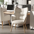 Homy Casa Guest & Reception Chairs - Beige Fabric-Soft high-density foam cushion for long-lasting comfort and support.