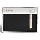 Champs Onyx Leather Mag Hybrid Card Holder - Black-Champs signature emboss
