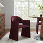 Modway Talia Performance Velvet Dining Armchair - Mulberry-Wide Angular Armrests