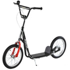 Aosom Youth Street Kick Scooter with 16'' Inflatable Wheel Dual Brakes - Black-Help your sweetie improve their sense of balance and build up strength 