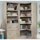 Sauder Corner 5-Shelf Bookcase - Chalked Chestnut-Dimensions: 29-1/4" W x 29-1/4" D x 69-3/4" H