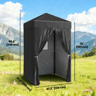 Outsunny 4 ft W x 4 ft L Compact Pop Up Canopy Tent - UPF50+ Portable Privacy Canopy - Black-Mesh window for ventilation, with a cover for added privacy