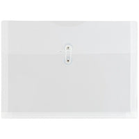 JAM Paper Plastic Envelopes with Button and String Tie Closure, Letter Booklet, 9.75 x 13, Clear Poly, 12 Pack (218B1CL)-Clear