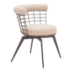 Zuo Saku Swivel Dining Chair - Beige/Brown-Assembly required