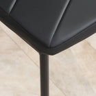 HOMCOM Dining Chairs, Accent with Upholstery Seat & Steel Legs - Black - Set of 4-Powder coated steel legs add to its stability