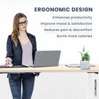MotionGrey Ergo2 XL Adjustable Right L-Shaped Standing Desk with Memory Settings - 63" x 24" - Light Brown Top - White Frame-8