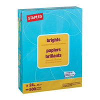 Staples Brights Coloured Copy Paper - Letter - 8-1/2" x 11" - Blue - 500 Sheets-For use in laser and inkjet printers