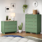Manhattan Comfort Granville Modern Dresser and Chest Set - Sage Green-Recommended for up to 35 inch TV.