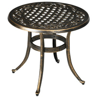 Outsunny Outdoor Aluminum Coffee Side Table - Bronze-This versatile side table adds a touch of vintage charm to your outdoor space 