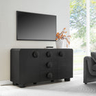 Modway Sonnet 57" Sideboard Storage Cabinet - Black-Wood Grain Paper Laminate