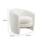 Modway Affinity Upholstered Boucle Fabric Curved Back Armchair - Cloud-Barrel Back Design