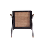 Manhattan Comfort Hamlet 19.67" Industry Chic Dining Arm Chair - Black and Natural Cane-30 Day Limited Manufacturer's Warranty