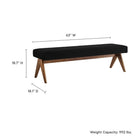 Modway Lyra 63" Boucle Upholstered Bench - Black-63 Inches