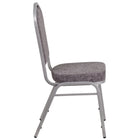 Flash Furniture HERCULES Series Crown Back Stacking Banquet Chairs with Herrwithgbone Fabric & Silver Frame - 4 Pack-Crown Back Design