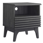 Modway Render Nightstand - Charcoal-Mid-Century Bedside Table