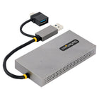 Startech USB A/C to 2x 4K/1080p HDMI Display Adapter - 0.36' - Grey-USB to Dual HDMI Display adapter built with Silicon Motion's Content Adaptive Technology uses multiple processing algorithms resulting in minimal CPU usage, low latency for smoother lag free graphics (i.e. mouse and window movement)