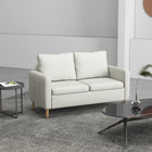 HOMCOM 56" Loveseat Sofa for Bedroom with Side Pockets - Cream White-The side pocket brings great convenience 
