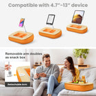 ShoppingAll Adjustable Tablet Holder Cushion Pillow Stand with Snack Bowl - Orange-2-in-1 Versatile Usage - Functions as a tablet holder or a lap desk. Use with the arm for hands-free viewing or remove the arm for a comfy lap cushion.