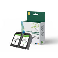 Ecoink PG240XL CL241XL Canon Remanufactured Ink Cartridge - Value Pack-Black and Color 