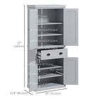HOMCOM 72" H Freestanding Kitchen Pantry Cabinet with Drawer - Grey-The front doors have a magnetic closure 