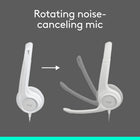 Logitech H390 Wired Stereo Headset for PC/Laptop with Noise Cancelling Mic - White-Handy In-line Controls: Simple in-line controls on the headset cable let you adjust the volume or mute calls without disruption