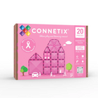 Connetix Charity Pack - Pink - 20 Pieces-20 piece pack - pack includes squares, rectangles of all sizes, three types of triangles, a hexagon, door and window