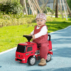 Qaba Mercedes-Benz Antos Baby Ride-On Car - Red-3-in-1 design of a foot-to-floor car, a slider and push-along Ride-On 