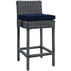 Modway Summon Outdoor Patio Sunbrella Bar Stool - Canvas Navy-Long Lasting Sunbrella Fabric 