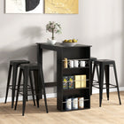 HOMCOM Modern Bar Table for Kitchen, Dining Room, Living Room - Black-Great for creating a cozy drink or as an impromptu workspace, also works as a side table for displaying mementos
