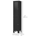 HOMCOM Tall Bathroom Cabinet with Shelves and Doors - Black-Painted MDF frame enhances durability