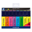 Staedtler Textsurfer Chisel Tip Highlighters - Assorted Colours - 8 Pack-Highlighters come with clip and large ink reservoir for extra-long performance