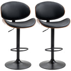 HOMCOM Bar Stools with Curved Back and Footrest - Black - 2 Pack-Packaged in a set of 2, great for creating a matching look in your home
