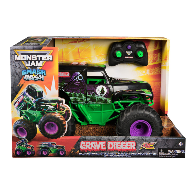 Monster Jam Smash & Bash Grave Digger RC Car | staples.ca