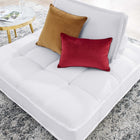 Modway Saunter Tufted Fabric Armless Chair - White-Dense Foam Padding