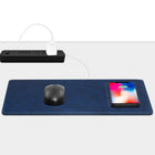General Supply Goods + Co PU Leather Qi Charging Mouse Pad - Navy-Charging Frequency: 110-148 KHz