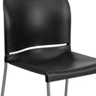 Flash Furniture HERCULES Series Black Full Back Contoured Stack Chair with Sled Base-Silver Powder Coated Sled Base Frame