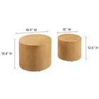 Modway Amani Round Nesting Coffee Tables - Natural - Set of 2-MDF and Plywood Construction