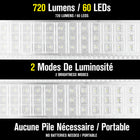 Bell+Howell Rechargeable Portable LED Light Bar - 16.5"-LED bulbs have efficient heat dissipation mechanisms so it uses less power and releases less heat than ordinary bulbs