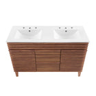 Modway Render 48" Double Sink Bathroom Vanity - Walnut/White-MDF and Particleboard