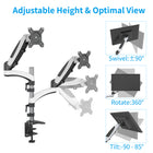 ShoppingAll Fully Adjustable Dual Gas Spring LCD Monitor Arm Desk Mount Stand - White-Designed with removable arms and gas spring system provides great flexibility in positioning your monitors