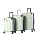 Lucas 3-Piece Durable Expandable Hardside Luggage Set with Spinner Wheels - Jade-Ergonomic, push-button locking handle is designed to fit comfortably in your hand.