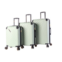 Lucas 3-Piece Durable Expandable Hardside Luggage Set with Spinner Wheels - Jade-Ergonomic, push-button locking handle is designed to fit comfortably in your hand.