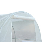 Outsunny 8 x 6.6 x 6.6ft Walk-in Tunnel Greenhouse with Door & Ventilation Window - White- Roll-up windows control the amount of light and ensure well ventilation 
 