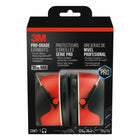 3M Pro-Grade Earmuffs - 30 dB NRR - Black/Red-Features a vented, steel wire headband with rubber overmould design for durability
