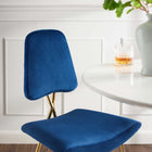 Modway Ponder Performance Velvet Bar Stool - Navy-Dining Bar Stool