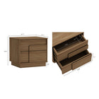 Manhattan Comfort Horizon 21.7" Modern Nightstand 2-Piece Set - Maple-Raised Platform Mop Base Design Allows for Easy Cleaning