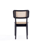 Manhattan Comfort Giverny 18.11" Industry Chic Dining Chair - Black and Natural Cane - Set of 2-Delivered to you Fully Assembled! No Assembly Required